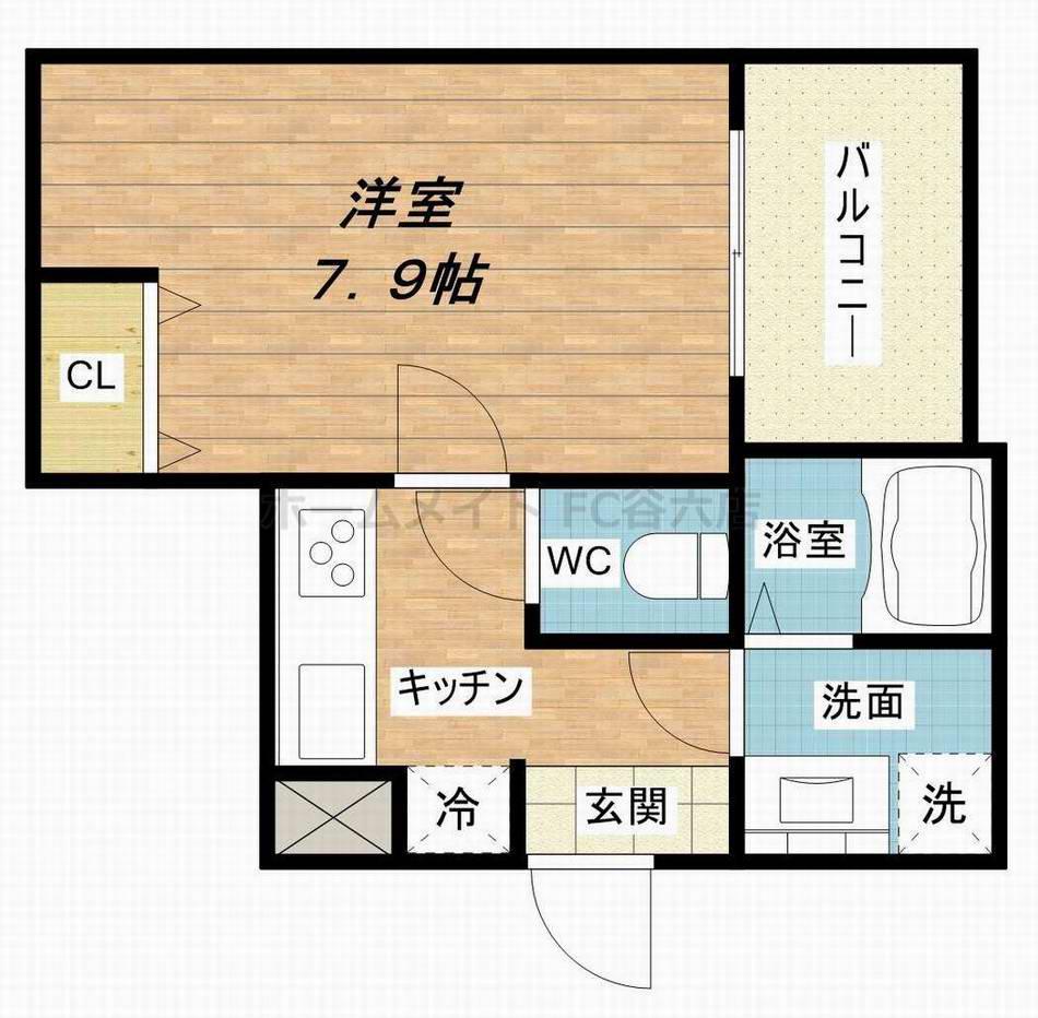 サムティ阿波座LUSSO(1K/5階)の間取り写真