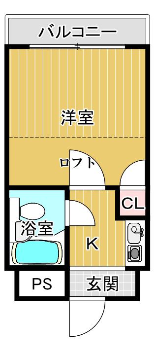 グランソシエ我孫子(1K/3階)の間取り写真