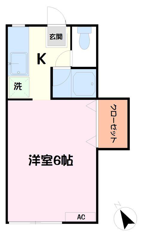 第1橘荘(1K/1階)の間取り写真