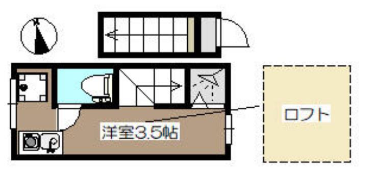 サークルハウス都立大学(ワンルーム/2階)の間取り写真