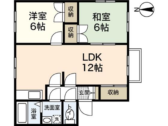 パークサイド旭(2LDK/2階)の間取り写真