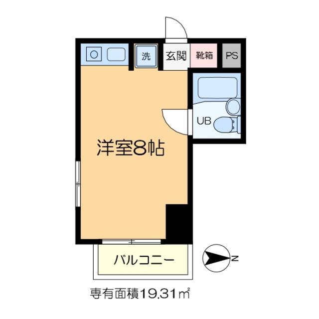カームネスハイツ(ワンルーム/3階)の間取り写真