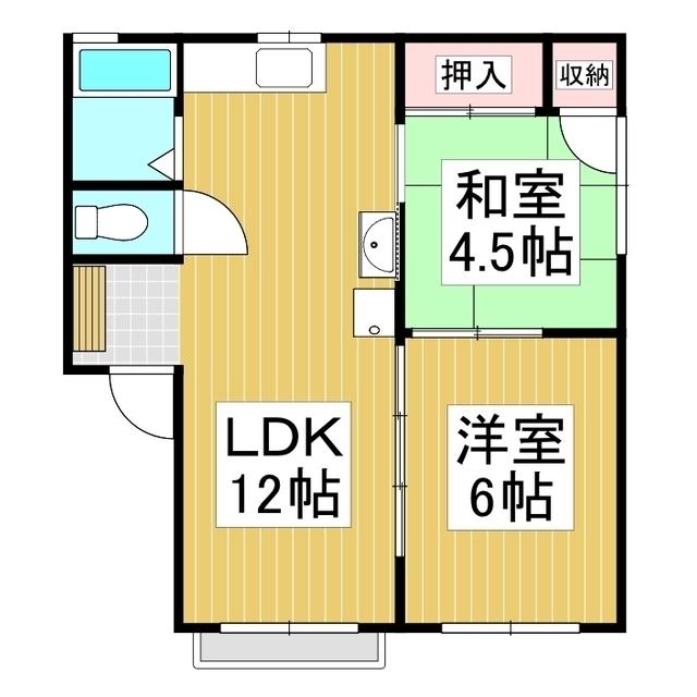 RIMOA諏訪湖(2LDK/2階)の間取り写真
