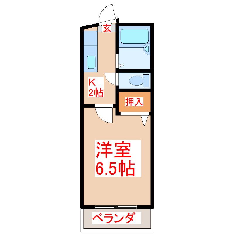 ささぬきステーションハイツ(1K/3階)の間取り写真