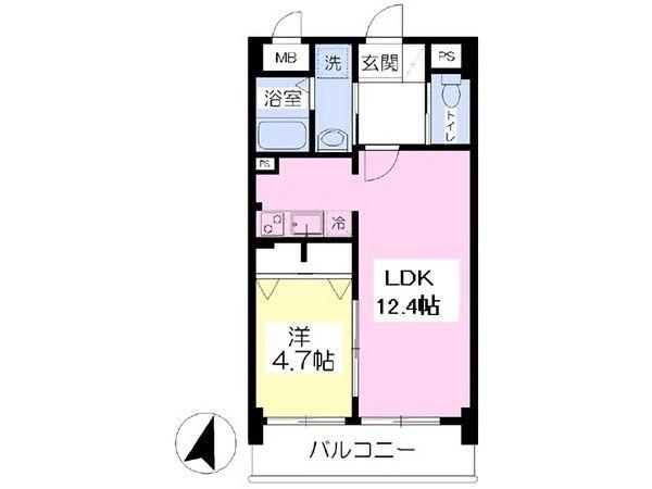 ステラ白山(1LDK/2階)の間取り写真