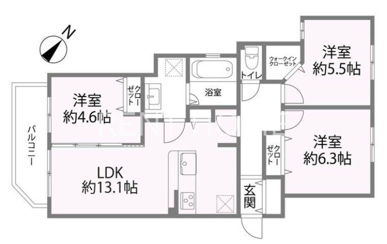 REGLIA今里ノース(3LDK/1階)の間取り写真