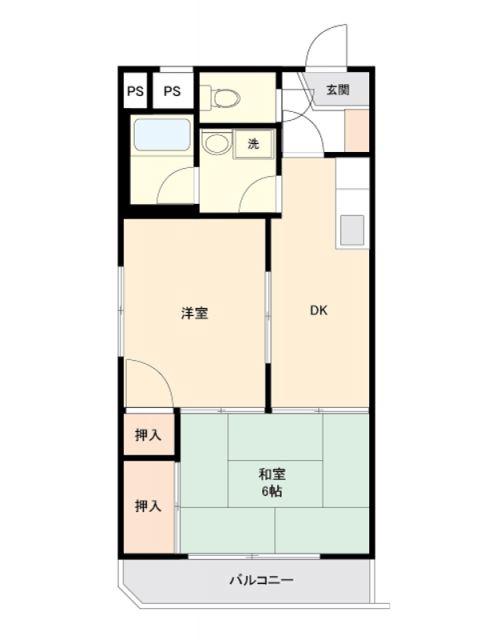 カエサル花小金井(2DK/2階)の間取り写真