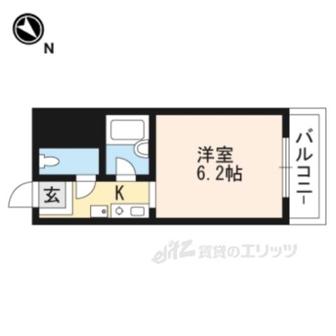 ハイツ玉川5(ワンルーム/5階)の間取り写真