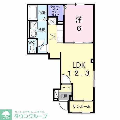ファミリア・フェリス(1LDK/1階)の間取り写真
