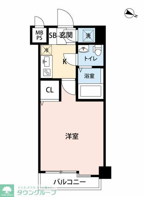 マイナビSTAYレジデンス世田谷三宿(1K/3階)の間取り写真