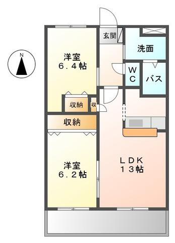 エーヴィヒハイム(2LDK/2階)の間取り写真
