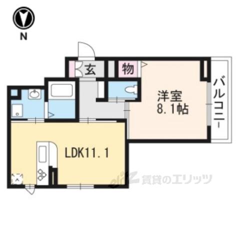 シャーメゾン花屋町(1LDK/3階)の間取り写真