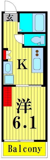 THE GRAN北綾瀬 ウエスト(1K/2階)の間取り写真