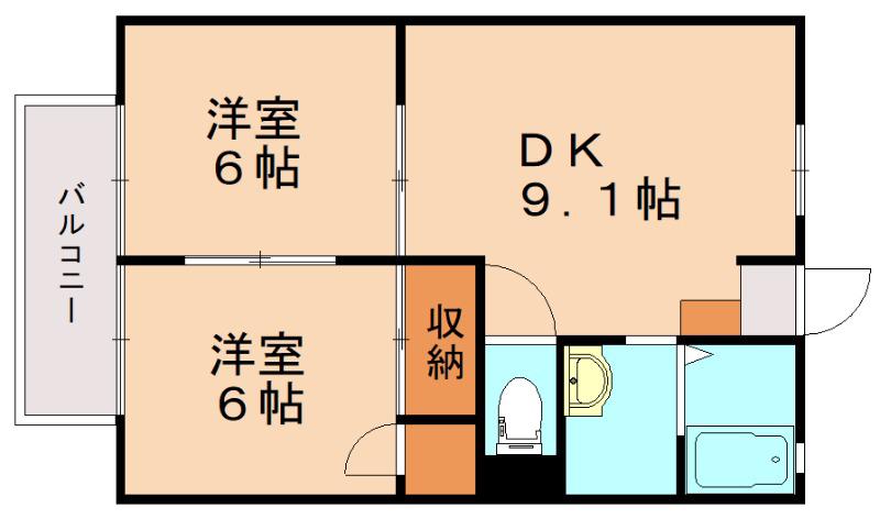 セフィラ樋口(2DK/2階)の間取り写真