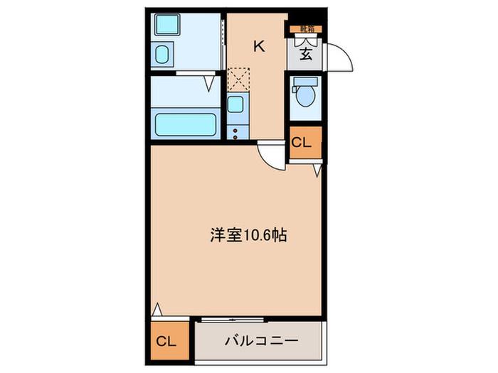 フジパレス西宮能登(1K/2階)の間取り写真