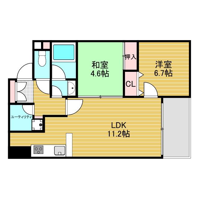 プライマリー新大阪(3LDK/3階)の間取り写真