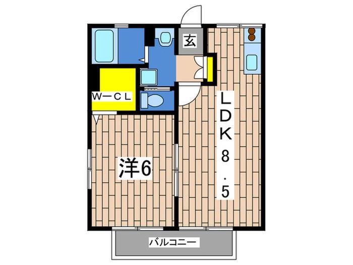 シティハイムファミールA(1LDK/1階)の間取り写真