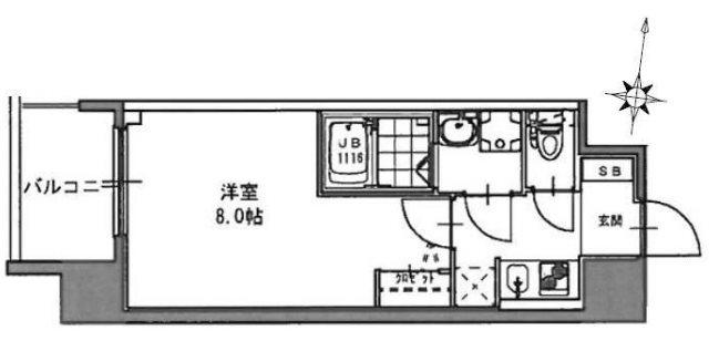 S-RESIDENCE新大阪ウエスト(1K/4階)の間取り写真