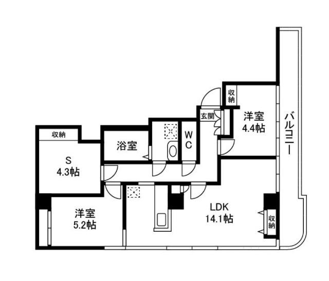 両国プレイス(2SLDK/3階)の間取り写真