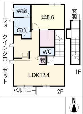 ING.50鳴子(1LDK/2階)の間取り写真