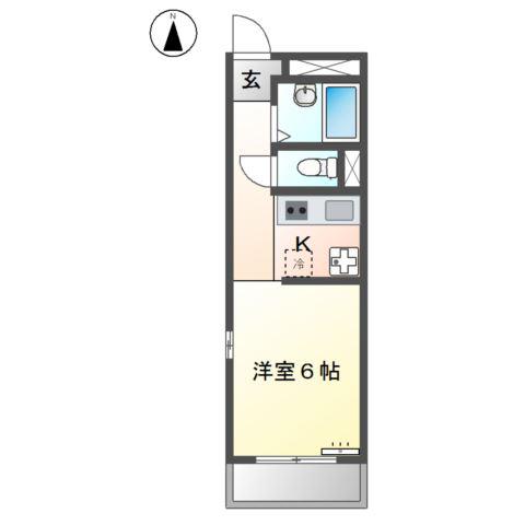 アメニティ鈴木(ワンルーム/2階)の間取り写真