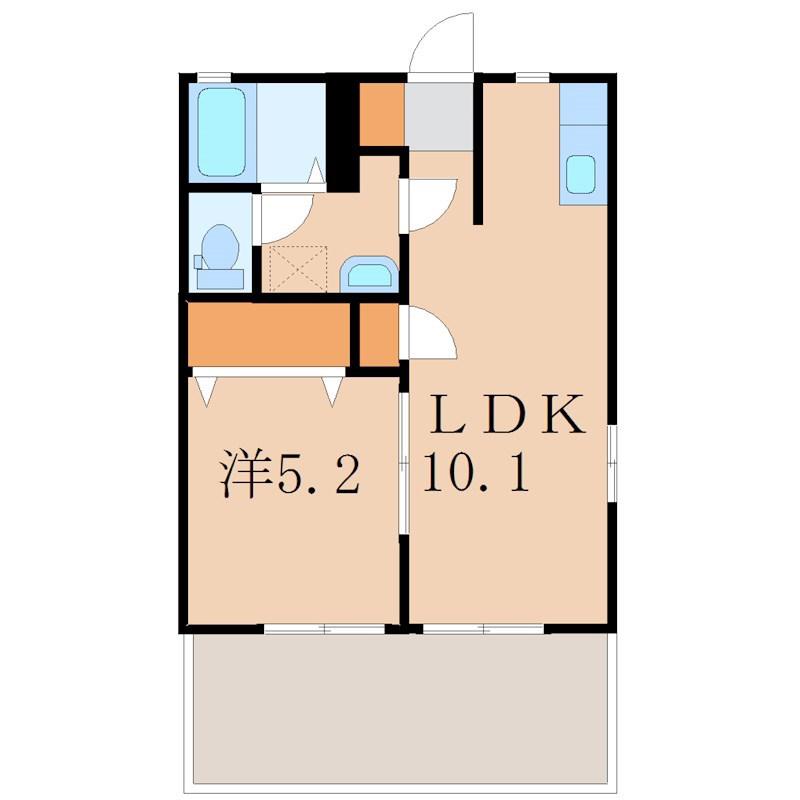 アグリT&O A棟(1LDK/1階)の間取り写真