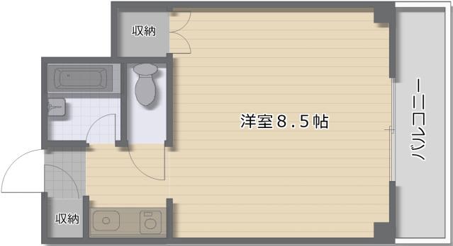 パティオス新町(ワンルーム/3階)の間取り写真