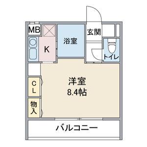APT浄心(1K/2階)の間取り写真