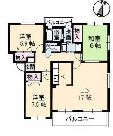 メゾン海老園DX(3LDK/3階)の間取り写真
