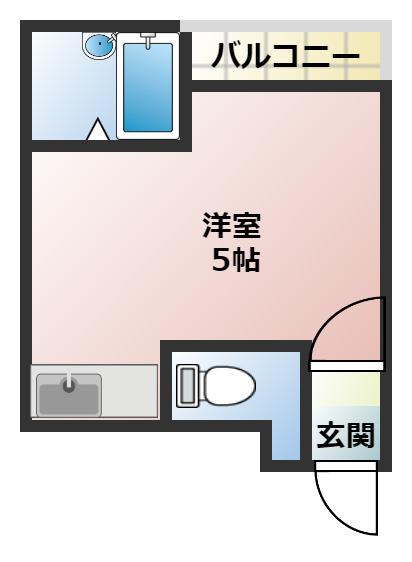 大宝 小阪ヴィラデステ(ワンルーム/6階)の間取り写真