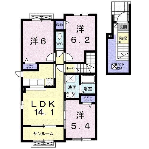 クレステージ(3LDK/2階)の間取り写真