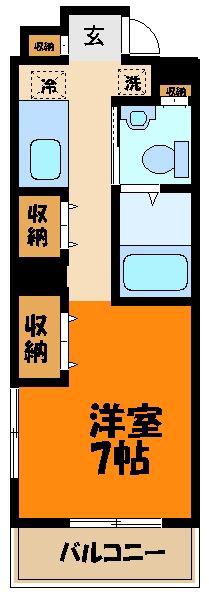 ヴァンヴェール小杉(ワンルーム/4階)の間取り写真