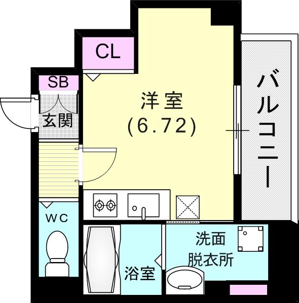 真野マンション(ワンルーム/4階)の間取り写真