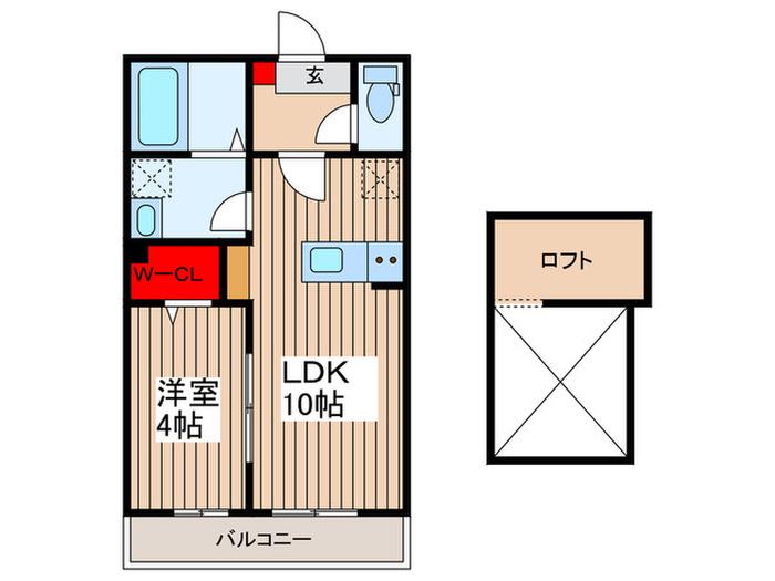 ステラフィオーレ(1LDK/2階)の間取り写真