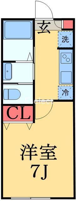 VILLA 黒砂(1K/1階)の間取り写真