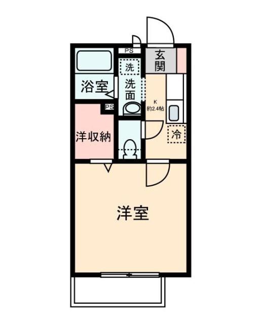プルミエ南大泉(1K/2階)の間取り写真