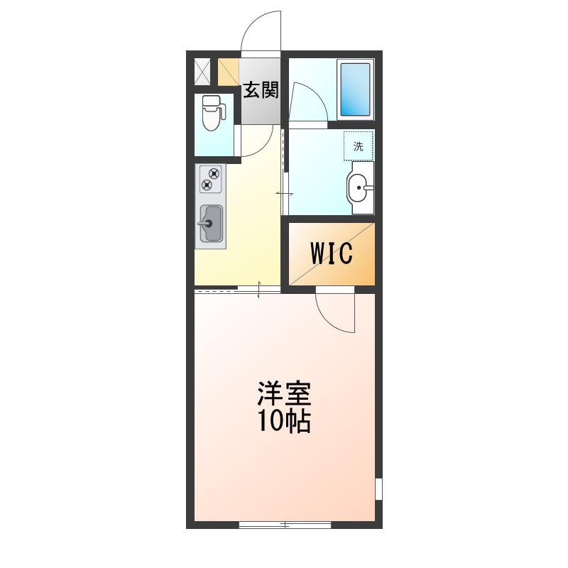 クレスト青柳(1K/2階)の間取り写真