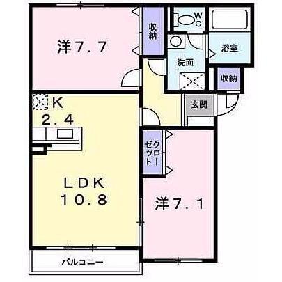 ジェルメ海岸町(2LDK/3階)の間取り写真