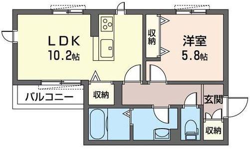 ヤマリエ(1LDK/2階)の間取り写真
