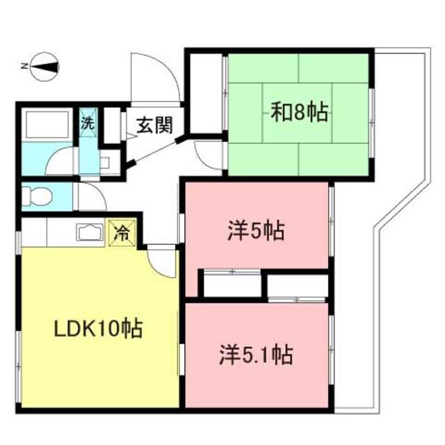 シティハイツ弥生台(3LDK/3階)の間取り写真