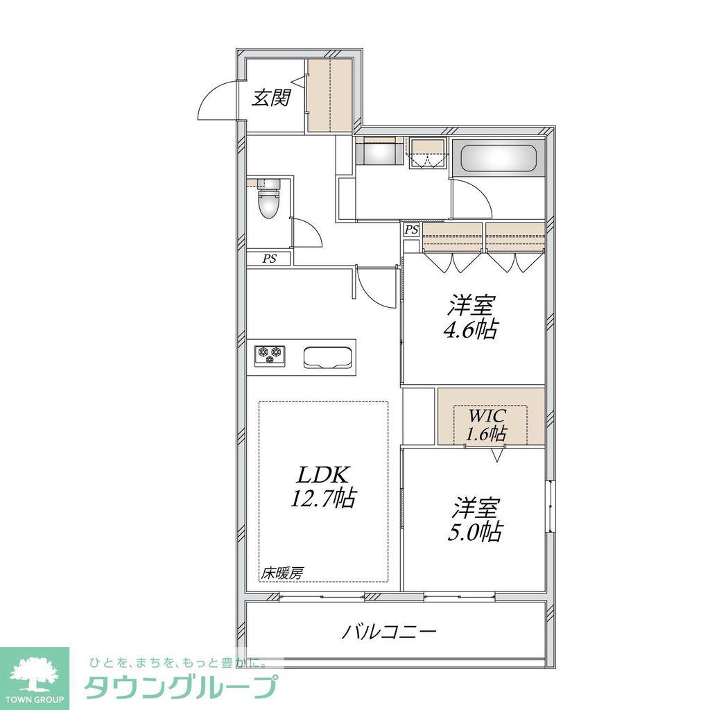 中野島メゾン(2LDK/3階)の間取り写真