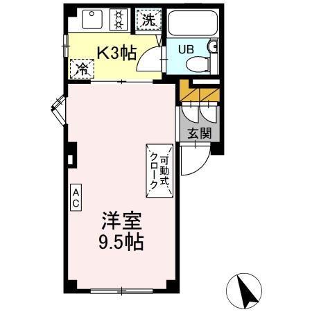 アローラ20(1K/1階)の間取り写真