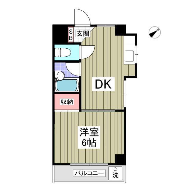 清新三興ハイツ(1K/4階)の間取り写真