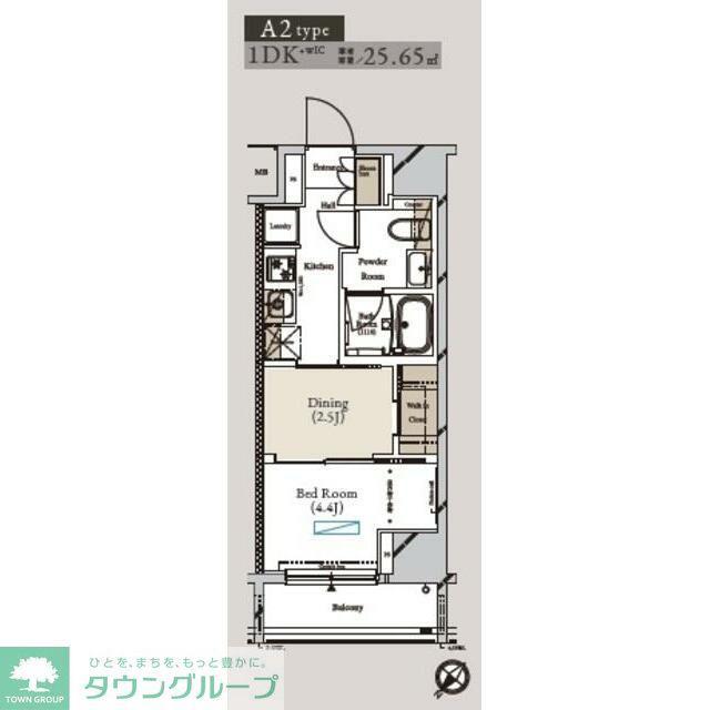 アーバンコア月島(1DK/13階)の間取り写真