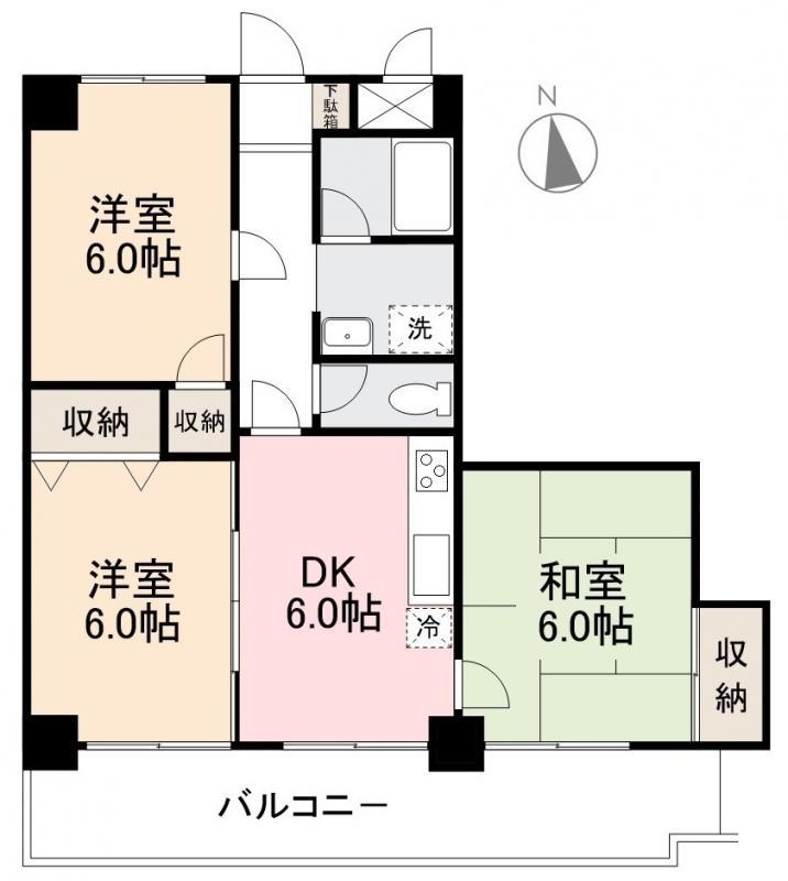 ドミール松縄(3DK/2階)の間取り写真