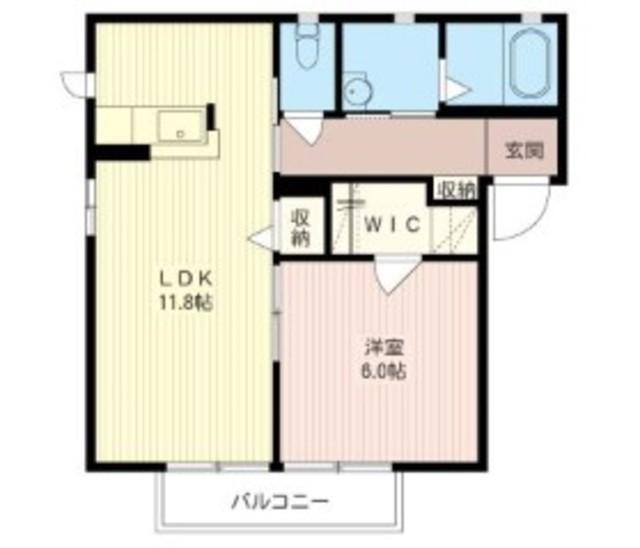 サニーフラットフジA(1LDK/1階)の間取り写真