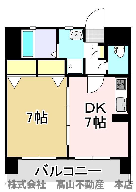 アルベール石丸(1DK/5階)の間取り写真
