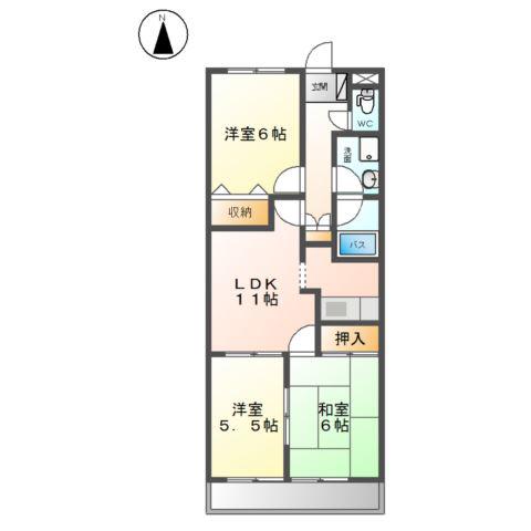 ルミナスK・M(3LDK/2階)の間取り写真