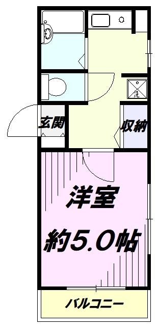 アビタシオン下山口(1K/2階)の間取り写真