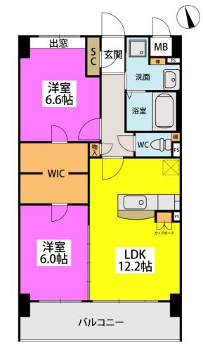 KOBIRAKI(2LDK/5階)の間取り写真